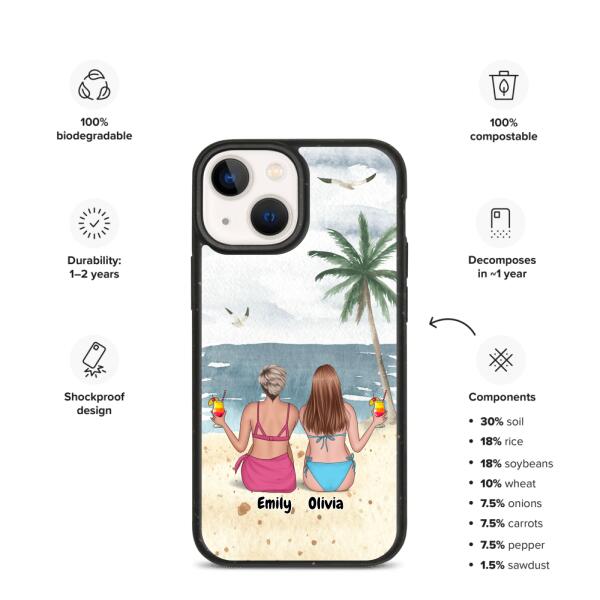 Best Friends on a Beach Vacation | Customizable iPhone/Eco iPhone Case