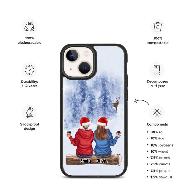 Best Friends Christmas Up to 3 Girls | Customizable iPhone/Eco iPhone Case