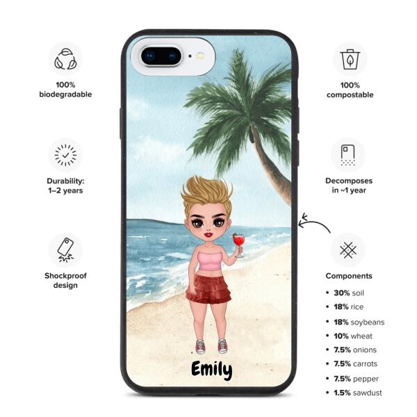 Best friends With Cocktails - Up to 3 girls | Customizable iPhone/Eco iPhone Case
