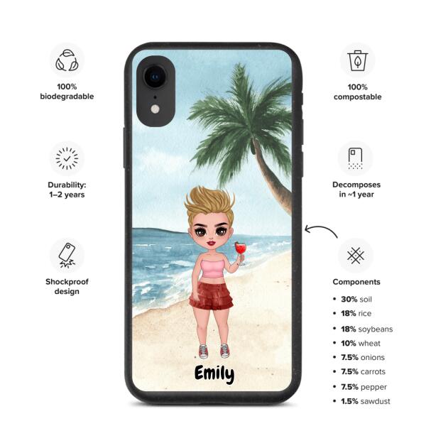Best friends With Cocktails - Up to 3 girls | Customizable iPhone/Eco iPhone Case