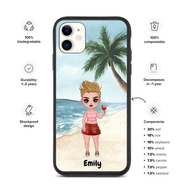 Best friends With Cocktails - Up to 3 girls | Customizable iPhone/Eco iPhone Case