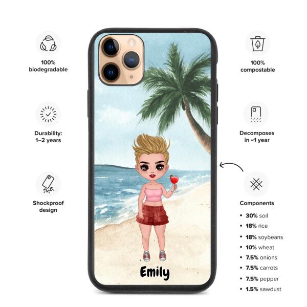 Best friends With Cocktails - Up to 3 girls | Customizable iPhone/Eco iPhone Case