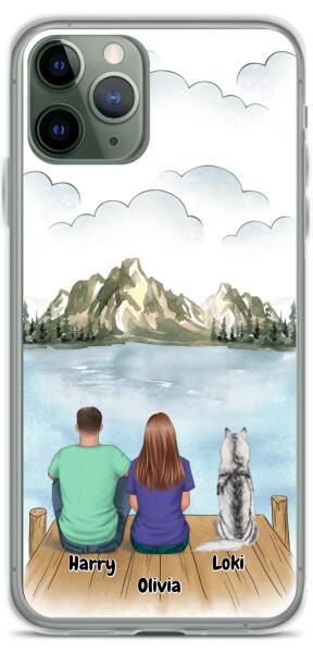 Couple and Dog / Cat | Customizable iPhone/Eco iPhone Case