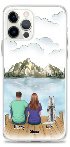 Couple and Dog / Cat | Customizable iPhone/Eco iPhone Case