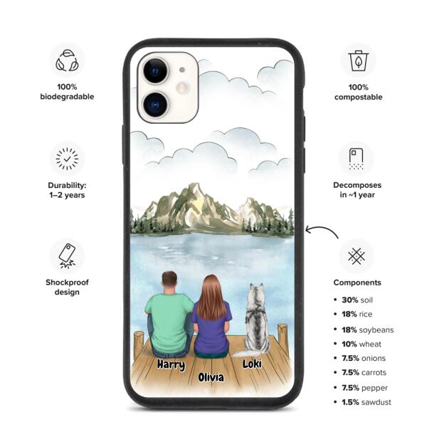 Couple and Dog / Cat | Customizable iPhone/Eco iPhone Case