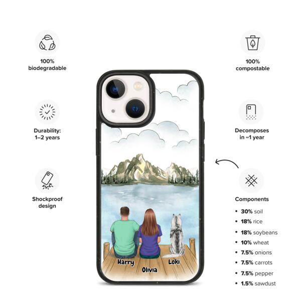 Couple and Dog / Cat | Customizable iPhone/Eco iPhone Case