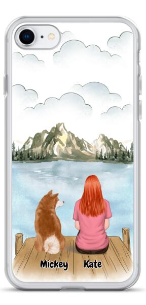Lady and Dog / Cat | Customizable iPhone/Eco iPhone Case