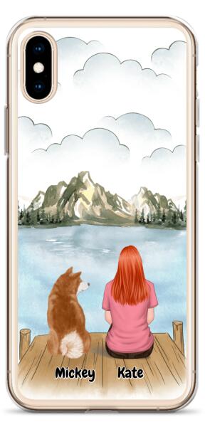 Lady and Dog / Cat | Customizable iPhone/Eco iPhone Case