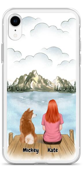 Lady and Dog / Cat | Customizable iPhone/Eco iPhone Case