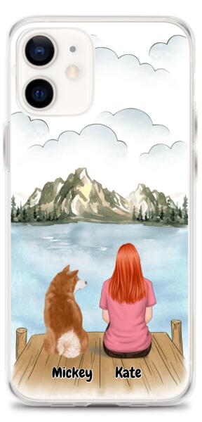 Lady and Dog / Cat | Customizable iPhone/Eco iPhone Case