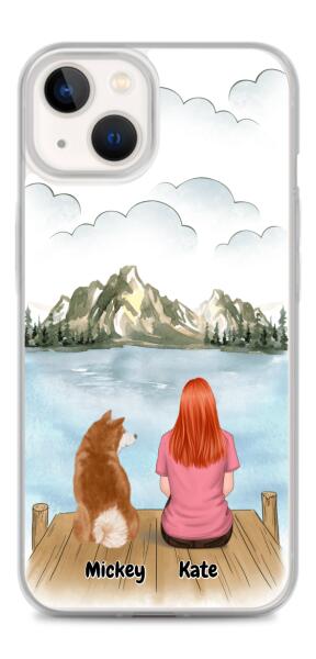 Lady and Dog / Cat | Customizable iPhone/Eco iPhone Case