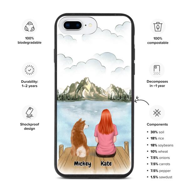 Lady and Dog / Cat | Customizable iPhone/Eco iPhone Case