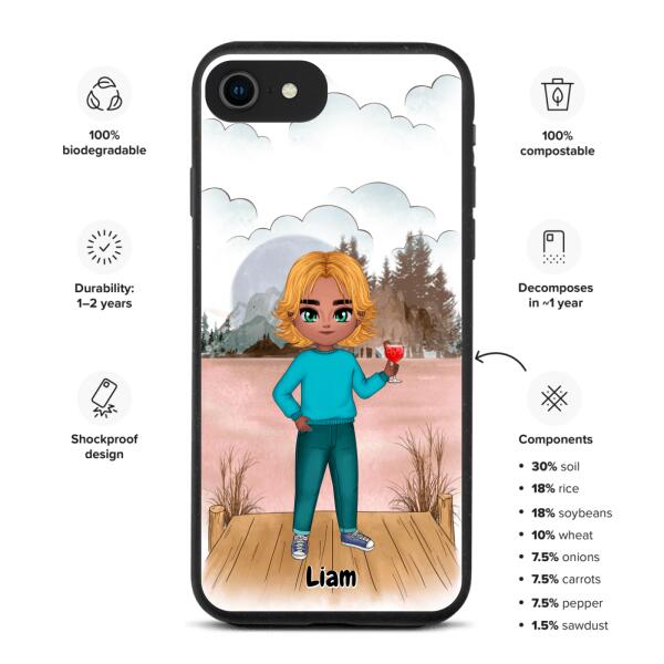 Best Friends Chibi - Up to 2 Girls/Boys | Customizable iPhone/Eco iPhone Case