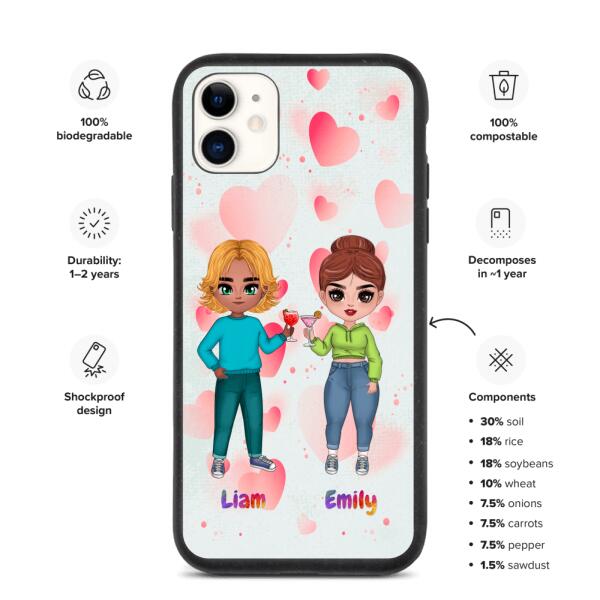 Valentine's Day Chibi  | Customizable iPhone/Eco iPhone Case